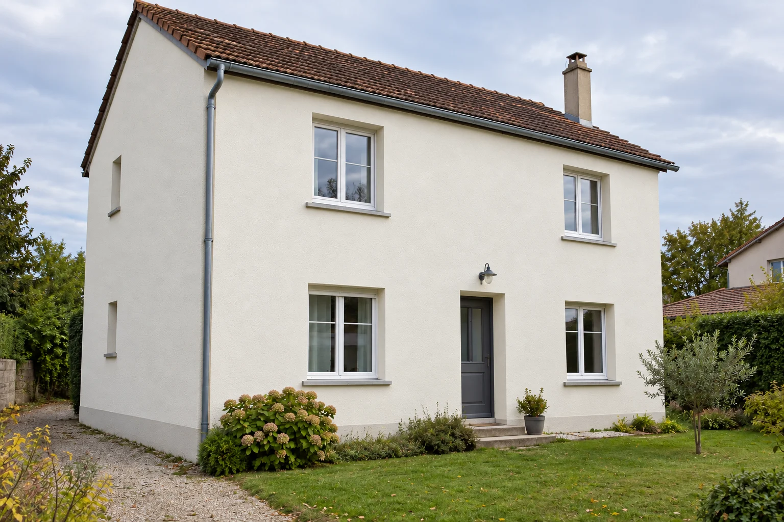 Une façade isolée sous enduit